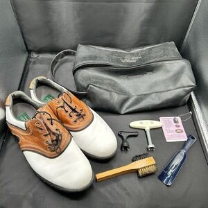 Contour Series FootJoy Shoes Mens 11 W Golf Cleats / Leather Bag Need New Spikes
